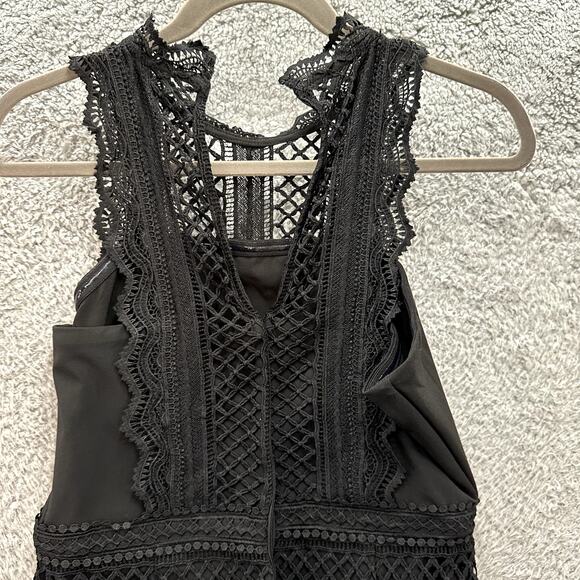 Greylin NWT Medium Black Lace Dress Sleeveless Evening Party Cocktail Goth - Picture 11 of 12